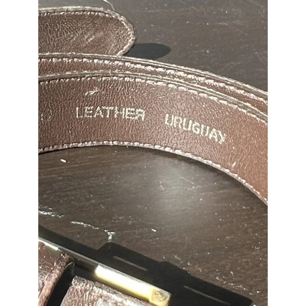 Vintage John Henry Brown Leather Belt Men's Size 36-50‎ Made in Uruguay Classic